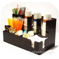 Organisateur de condiments pour café en acrylique noir